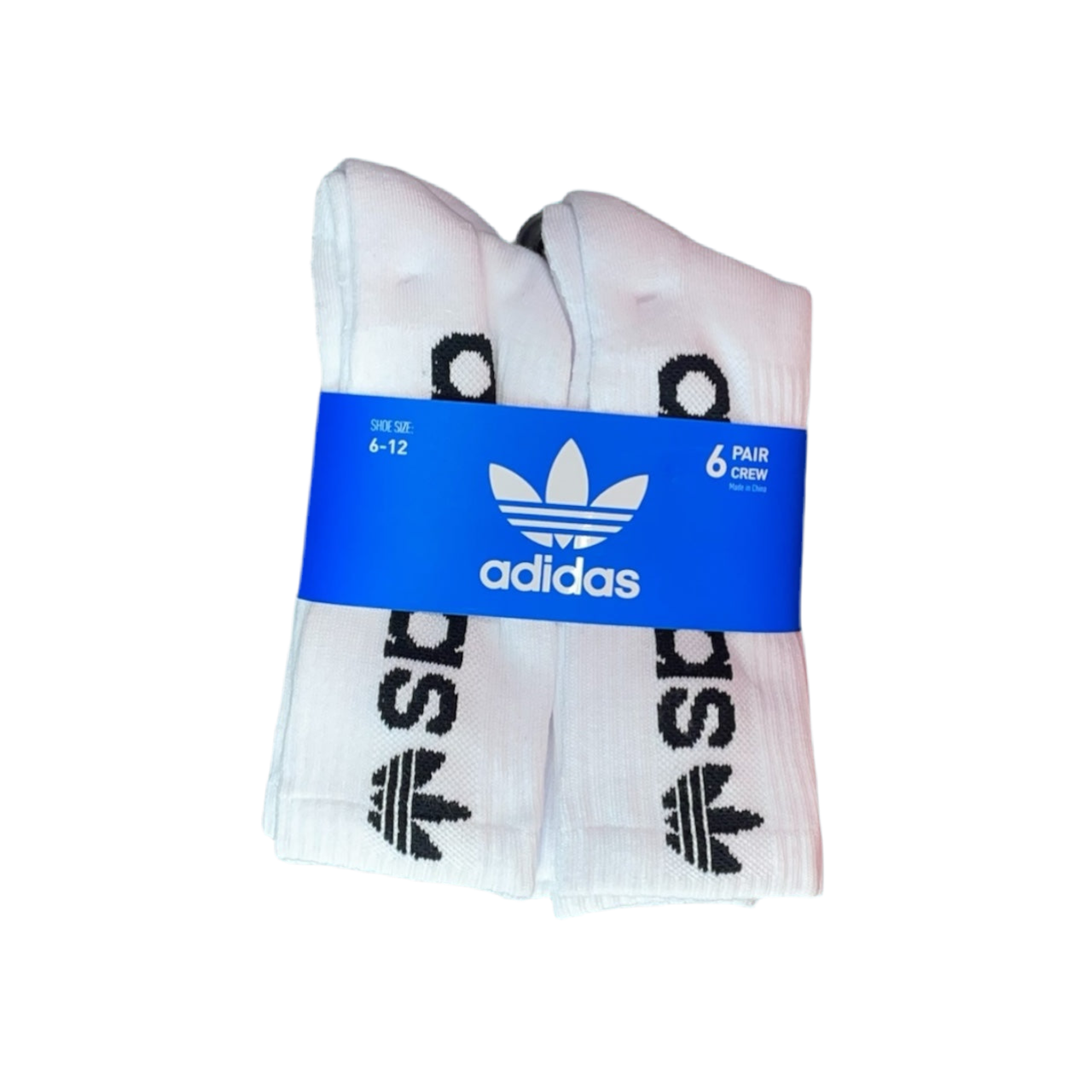 6 Pairs Adidas Men s Classic Sports Crew Training Socks Size 6 12 Whit Setustore